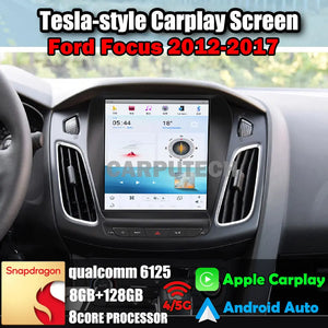 10.4" For Ford Focus 2012-2017 Car Radio Headunit Stereo Carplay Upgrade Tesla Style Screen Android Auto GPS Navigation Multimedia Player Carputech