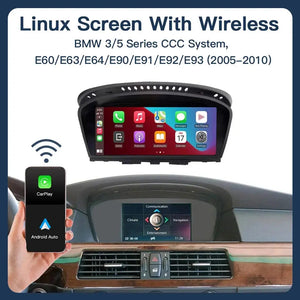 8.9inch Wireless Linux CarPlay Android Car Multimedia Screen for BMW 3Series 5 Series CCC, E60/E63/E64/E90/E91/E92/E93 2005-2010 Carputech