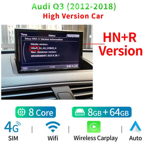 8 Inch Android Touch Screen Car Stereo For Audi Q3 2012-2018 BT WIFI SIM GPS Navi Wirless Carplay Auto Radio Player Carputech