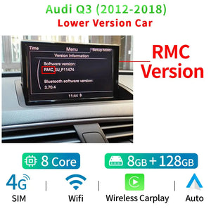 8 Inch Android Touch Screen Car Stereo For Audi Q3 2012-2018 BT WIFI SIM GPS Navi Wirless Carplay Auto Radio Player Carputech