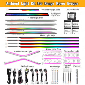 Dynamic Ambient Light for Range Rover Evoque 2020-2023 Interior LED Lighting Upgrade Accessories Carputech