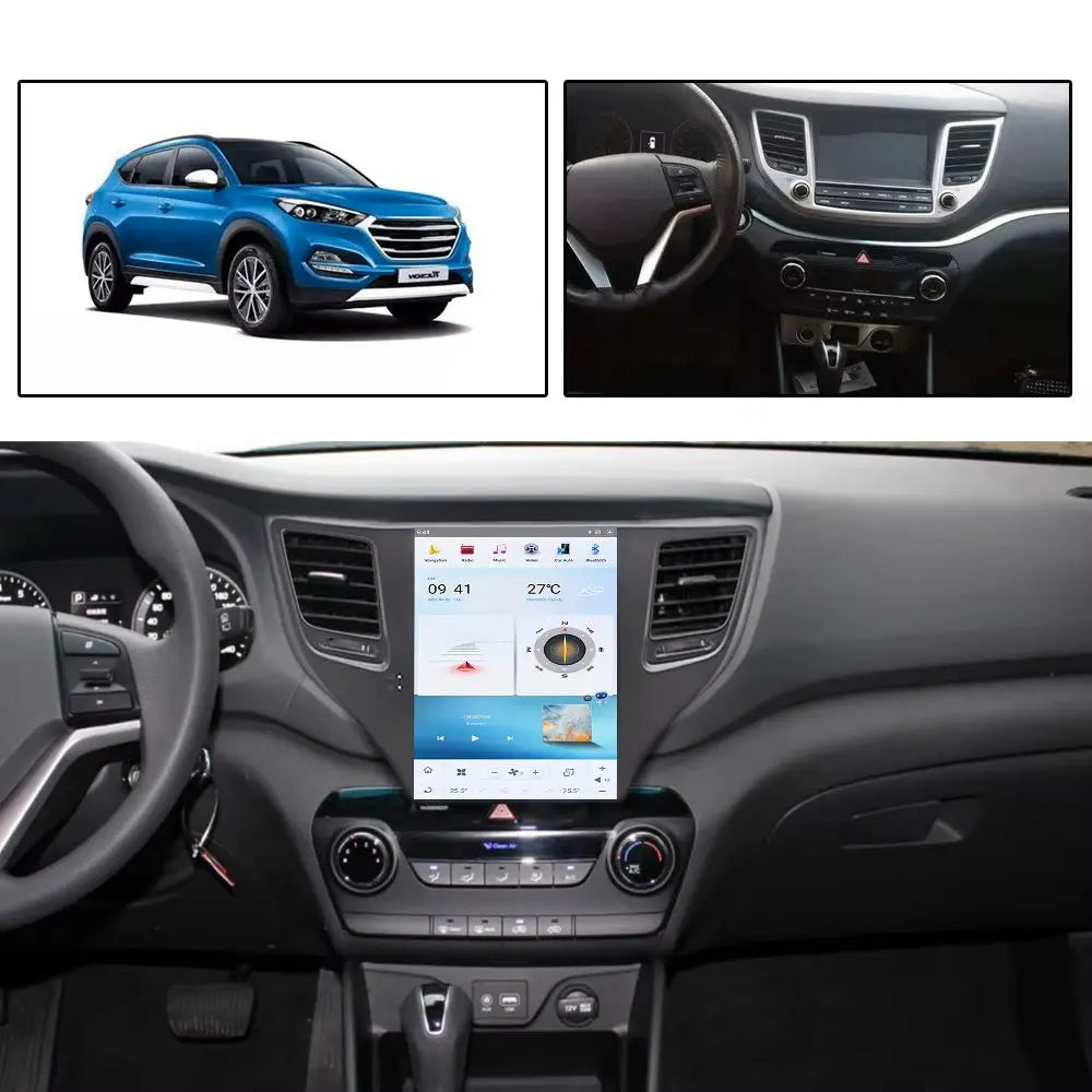 10.4" For Hyundai Tucson 2015-2017 Car Radio Headunit Stereo Carplay Upgrade Tesla Style Screen Android Auto GPS Navigation Multimedia Player Carputech