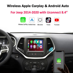 Carputech Wireless Apple CarPlay For Jeep Grand Cherokee XJ KL Wrangler 2014-2020 Compass Commander Car Play Android Auto Mirror Carputech