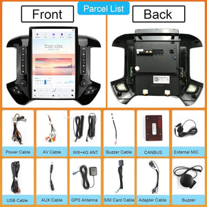 14.4" Qualcomm For Chevrolet Silverado/ GMC Sierra 2014-2018 Car Radio Stereo Carplay Upgrade Tesla Style Screen Android Auto GPS Navigation Multimedia Player Carputech