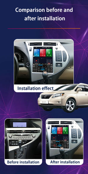 12.1" Qualcomm For Lexus RX RX300 RX330 RX350 RX400 RX450 2009 - 2014 Car Radio Stereo Carplay Upgrade Tesla Style Screen Android Auto GPS Navigation Multimedia Player Carputech