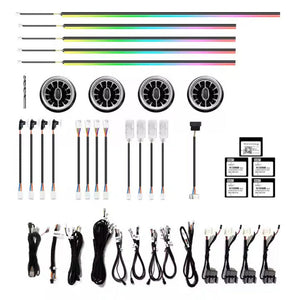 Upgrade 256 Colors Symphony or RGB Led Car Interior Ambient Lighting Decoration for Audi Q2 2019-2024 Atmosphere Strip Accessories Carputech