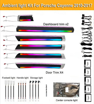 Upgrade 256 Colors Ambient Lighting Kit for Porsche Cayenne 2010-2017 Interior Atmosphere LED Lights Carputech