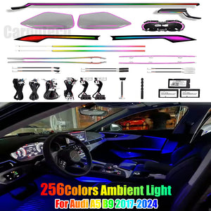 Upgrade 256 Colors Symphony Led Car Interior Ambient Lighting Decoration for Audi A5 B9 2017-2024 Atmosphere Strip Accessories Carputech