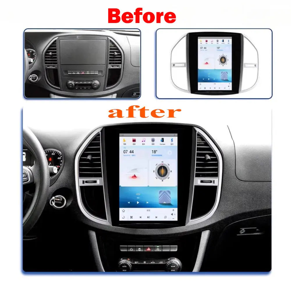 12.1" Qualcomm For Mercedes Benz Vito 2016-2019 Car Radio Stereo Carplay Upgrade Tesla Style Screen Android Auto GPS Navigation Multimedia Player Carputech