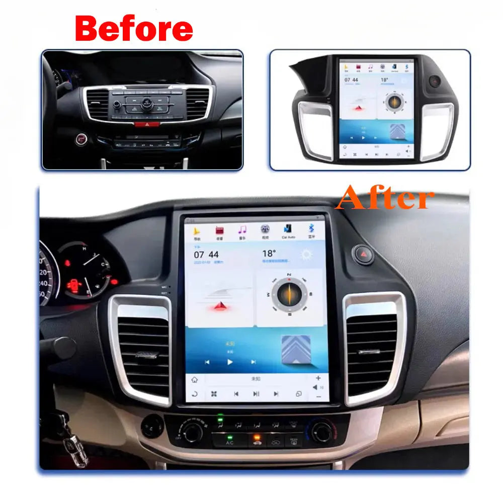 12.1" For Honda Accord 2014-2016 Car Radio Headunit Stereo Carplay Upgrade Tesla Style Screen Android Auto GPS Navigation Multimedia Player Carputech