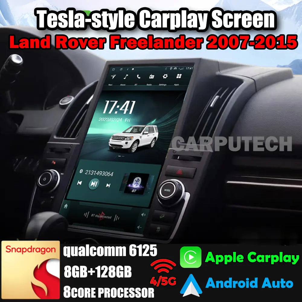 13.6" Qualcomm For Land Rover Freelander 2007-2015 Car Radio Stereo Carplay Upgrade Tesla Style Screen Android Auto GPS Navigation Multimedia Player Carputech