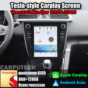 10.4" For Renault Kadjar 2015-2019 Car Radio Headunit Stereo Carplay Upgrade Tesla Style Screen Android Auto GPS Navigation Multimedia Player Carputech