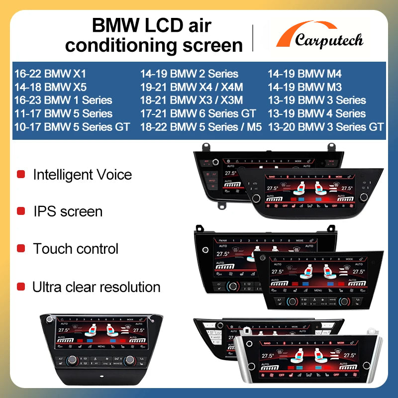 BMW Digitale Airco Bedieningspaneel | Touchscreen Klimaatregeling Upgrade voor 1/2/3/4/5/X1/X2/X3/X4/X5/X6