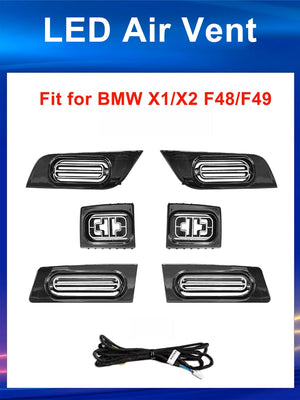 For BMW X1 X2 F48 F49 2016-2020 256 Colors Symphony LED Car Interior Ambient Lighting AirVent Strip Accessories Upgrade Carputech