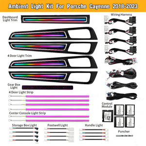 Upgrade Symphony Car Interior Ambient Light for Porsche Cayenne 2018-2023 Atmosphere Strip Decoration Accessories Carputech