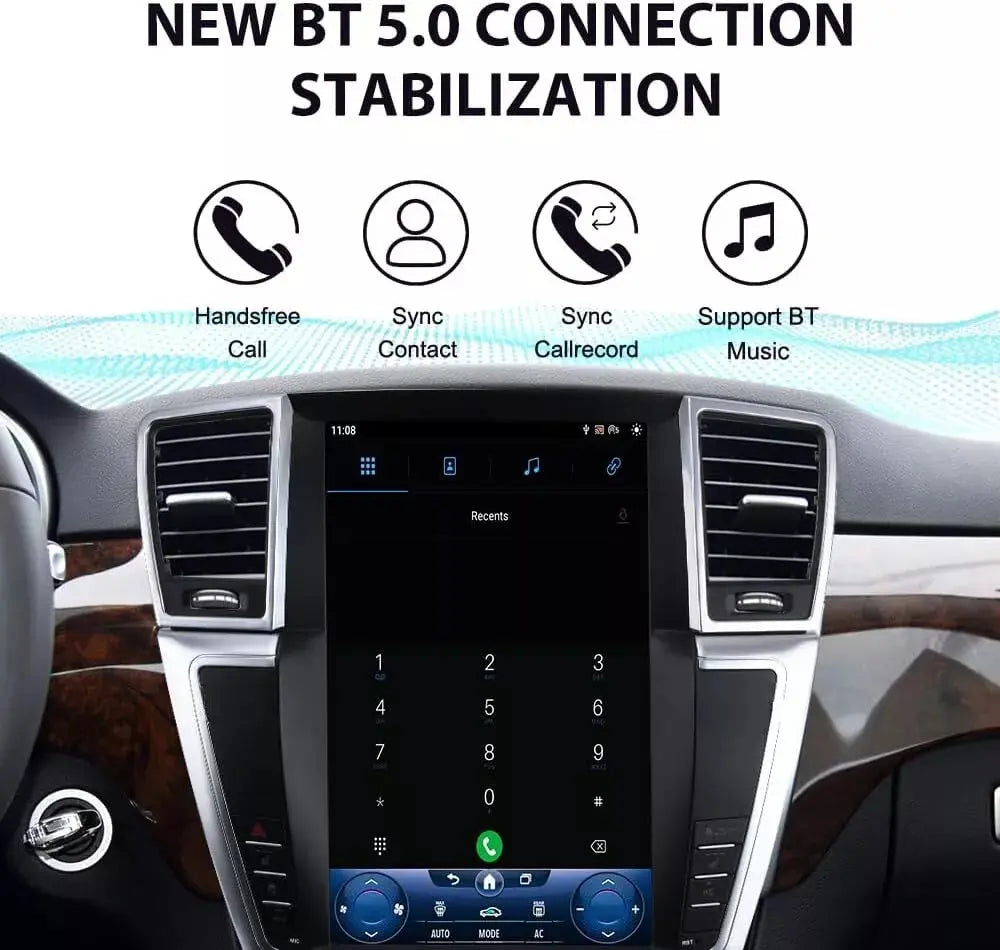 12.1" Qualcomm For Mercedes Benz ML GL W166 X166 2012-2015 Car Radio Stereo Carplay Upgrade Tesla Style Screen Android Auto GPS Navigation Multimedia Player Carputech