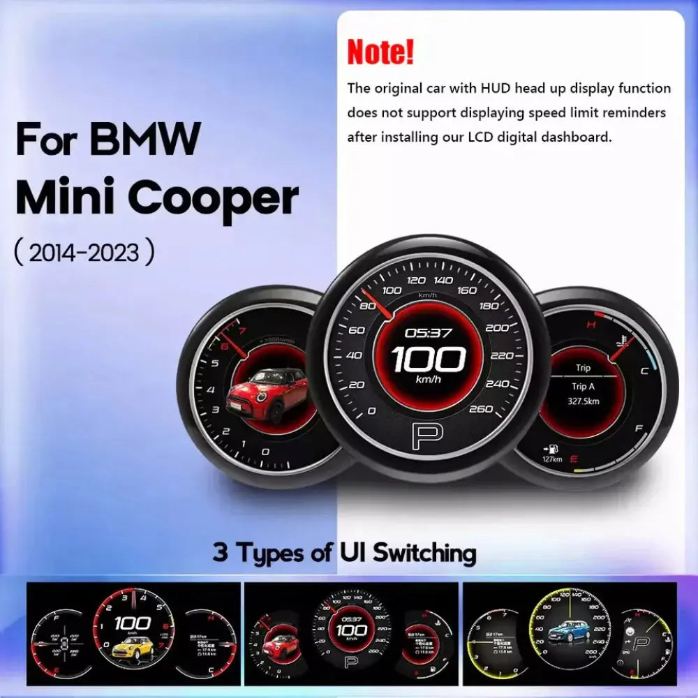 LCD Digital Dashboard Cluster For BMW MINI Cooper 2014-2023 Car Panel Speedometer Virtual Cockpit - Carputech