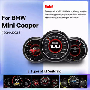 LCD Digital Dashboard Cluster For BMW MINI Cooper 2014-2023 Car Panel Speedometer Virtual Cockpit - Carputech