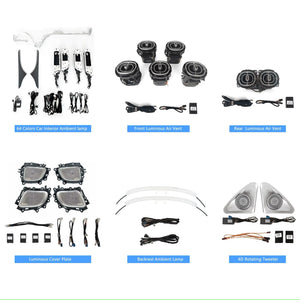 Full Set 64 Colors Car Interior LED Lighting Car Ambient Lighting Kit for Mercedes Benz C-class W206 / GLC X254 2022-2025 Carputech