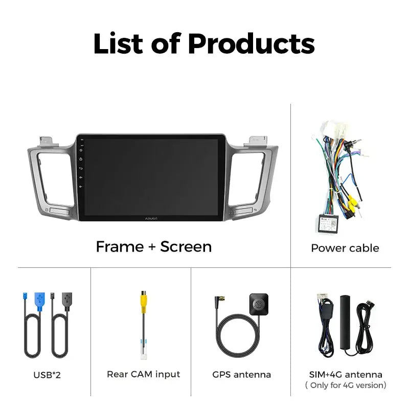 Carputech Car radio For Toyota RAV4 RAV 4 XA40 2012-2019 Carplay Android Auto Qualcomm Car Stereo Multimedia Player DSP 48EQ 2 Din Carputech