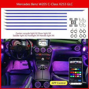 Ambient Light 3/64 Colours For Mercedes-Benz C- Class Glc Coupe W205 C43 C63 X253 LED Vents Speaker Decorative Lamp Retrofit Carputech