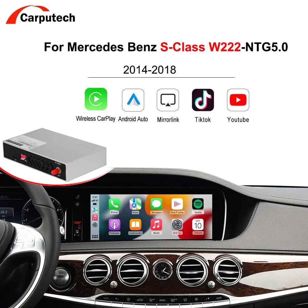 Wireless CarPlay for Mercedes Benz S-Class W222 2014-2018, with Android Auto Interface Mirror Link AirPlay Car Play Carputech