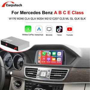 Wireless CarPlay Android Auto Interface for Mercedes Benz A B C E Class W176 W246 CLA GLA W204 W212 C207 CLS ML GL GLK SLK Carputech