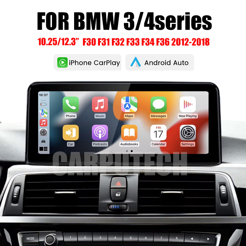 Wireless Apple CarPlay & Android Auto Linux Screen for BMW 3/4 Series F30/F31/F32/F33/F34/F36 2012–2016 NBT System – 10.25" & 12.3" Options