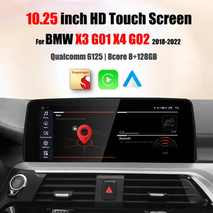 Snapdragon665 10.25" 8 Core Android Auto Apple Carplay For BMW X3 X4 G01 G02 EVO 2018-2022 Car Video Player Multimedia Radio GPS Navigation Carputech