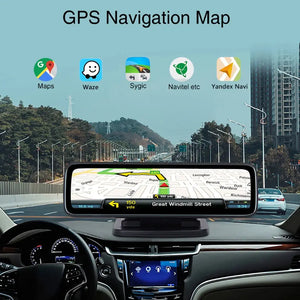 Carputech 4 CH Panoramic Dash Cam 4G LTE Android dashboard Camera GPS Navigation 720P Video Recorder Bluetooth WiFi Monitor Carputech