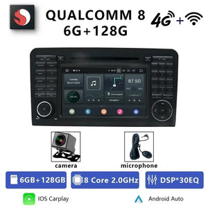 Carputech Car Radio 2 Din Android 12 8G+128G For Mercedes Benz ML GL Class W164 X164 Qualcomm DVD GPS CarPlay WIFI 4G Bluetooth DSP Carputech
