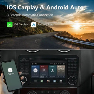 Carputech Car Radio 2 Din Android 12 8G+128G For Mercedes Benz ML GL Class W164 X164 Qualcomm DVD GPS CarPlay WIFI 4G Bluetooth DSP Carputech