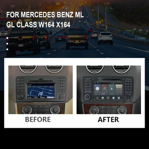 Carputech Car Radio 2 Din Android 12 8G+128G For Mercedes Benz ML GL Class W164 X164 Qualcomm DVD GPS CarPlay WIFI 4G Bluetooth DSP Carputech