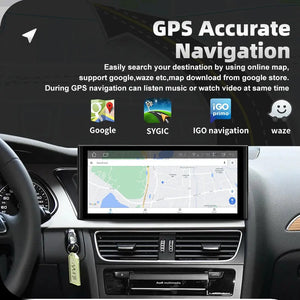 CarpuTech Android 14 CarPlay Screen Upgrade for Audi A4 / A5 (2009–2016) – 12.3inch 1920×720 IPS Display, GPS Navigation, DSP, Wireless CarPlay & Android Auto Carputech