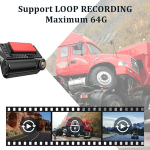 4K IPS HD Dual Recording Car 1080P Full HD DVR Night Vision 170 Degree Wide Angle Dash Camera USB Dash Cam G Sensor Android Video Recorder Dash Cam Carputech