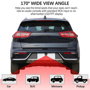 Car Backup Camera Rear Front Side View 1080P Clear Anti-Interference 170 Degree Wide Angle Adjustable Vehicle Small Reversing Camera Carputech