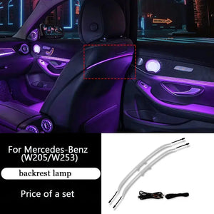 64 Colors Premium Car Interior Ambient Lighting for Mercedes Benz C-class W205/ GLC X253 2015-2021 Dream Color Car Atmosphere Lamp Carputech