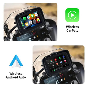 5 inch Motorcycle Wireless Apple Carplay Android Auto Portable Navigation GPS Screen IPX7 Motorcycle Waterproof Display Carputech