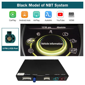 Wireless Apple CarPlay Android Auto Module for BMW MINI Cooper 2009-2020 CIC NBT EVO System with Mirror Link Car Play Functions Bluetooth, Mirror Link, Siri Voice Carputech