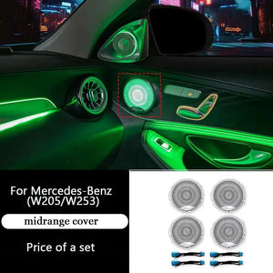 64 Colors Premium Car Interior Ambient Lighting for Mercedes Benz C-class W205/ GLC X253 2015-2021 Dream Color Car Atmosphere Lamp Carputech