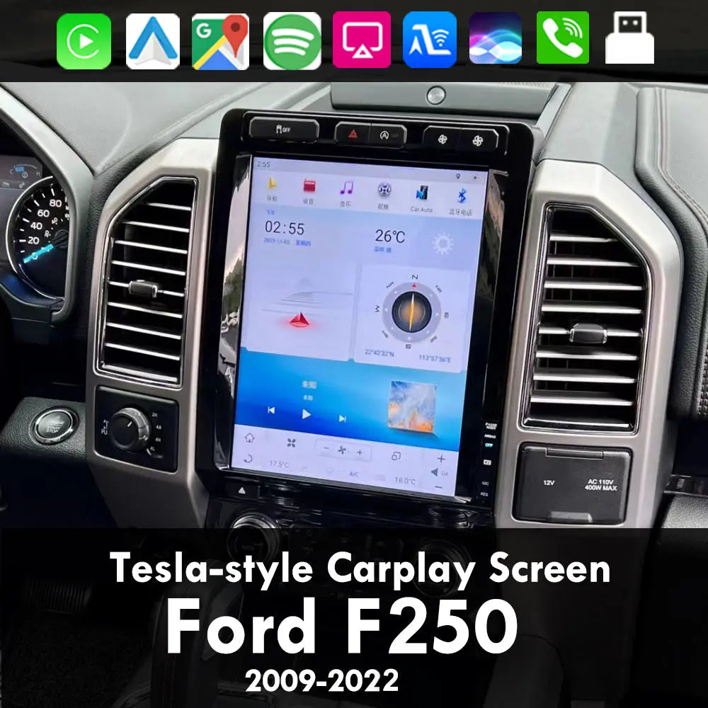 Ford F250 2009-2022 | Tesla-style Apple Carplay Screen | Car Radio SAT NAV Android Auto Carputech