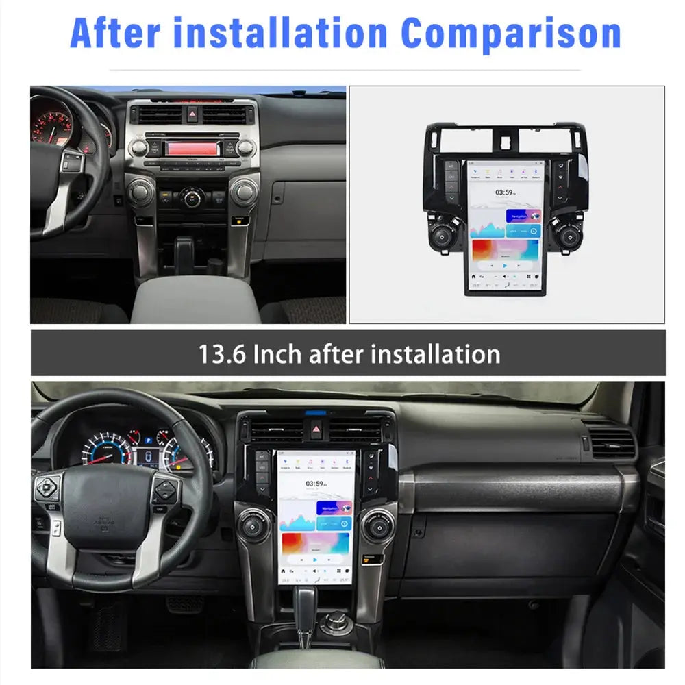 13.6" Qualcomm For Toyota 4Runner 2009-2020 Car Radio Stereo Carplay Upgrade Tesla Style Screen Android Auto GPS Navigation Multimedia Player Carputech