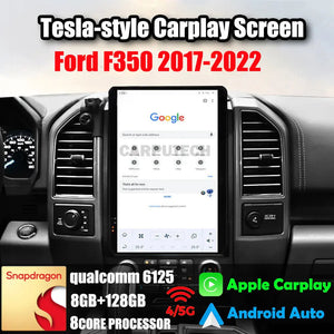 For Ford F350 2017-2022 Car Radio Stereo Carplay Upgrade Tesla Style Screen 14.4" Qualcomm Android Auto GPS Navigation Multimedia Player Carputech