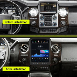 12.1" Qualcomm For Ford F250 F350 F450 F650 Heavy Duty Truck 2009-2016 Car Radio Stereo Carplay Upgrade Tesla Style Screen Android Auto GPS Navigation Multimedia Player Carputech