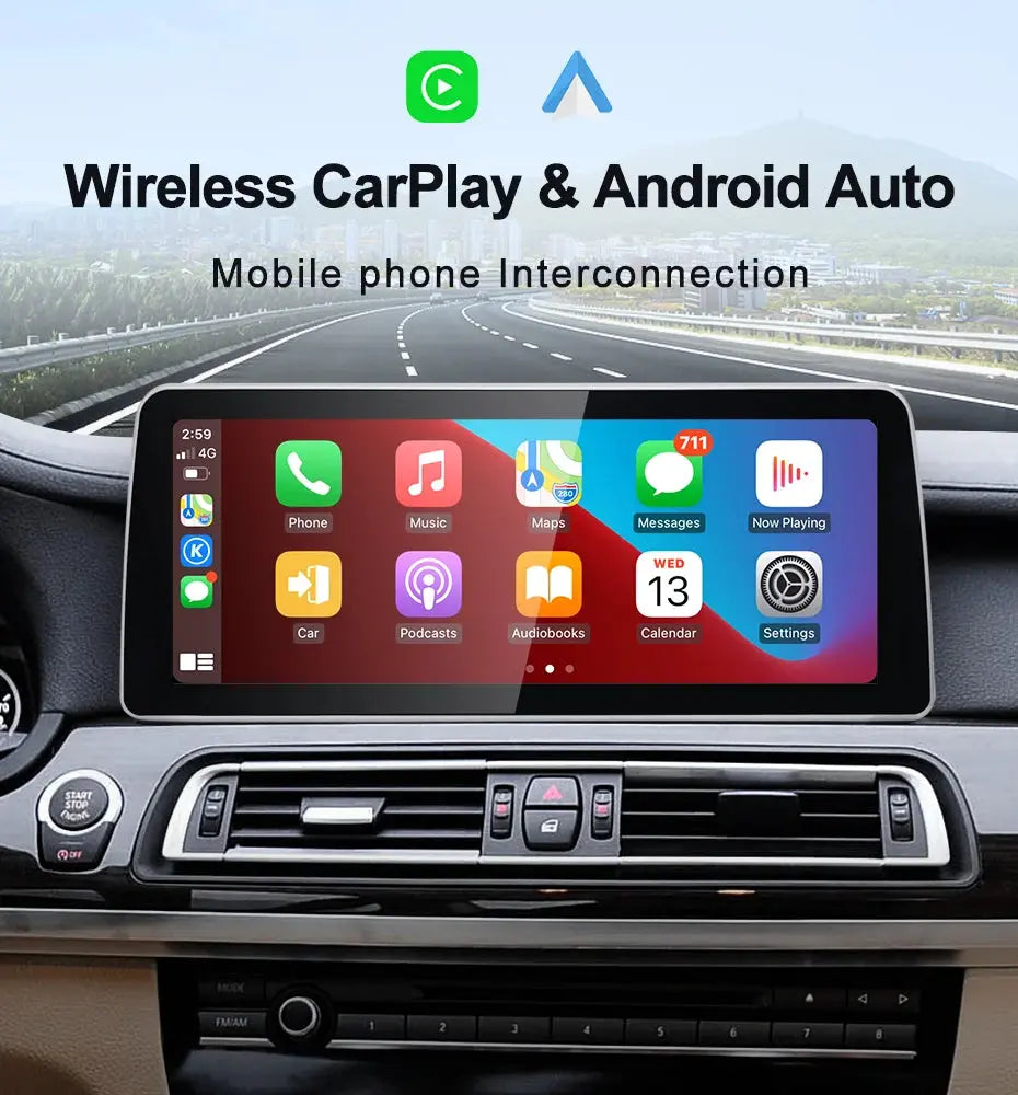 For BMW 7 Series F01 F02 Snapdragon665 12.3 inch Wireless CarPlay AUTO Android12 Car Stereo Multimedia Head Unit Radio Bluetooth Carputech