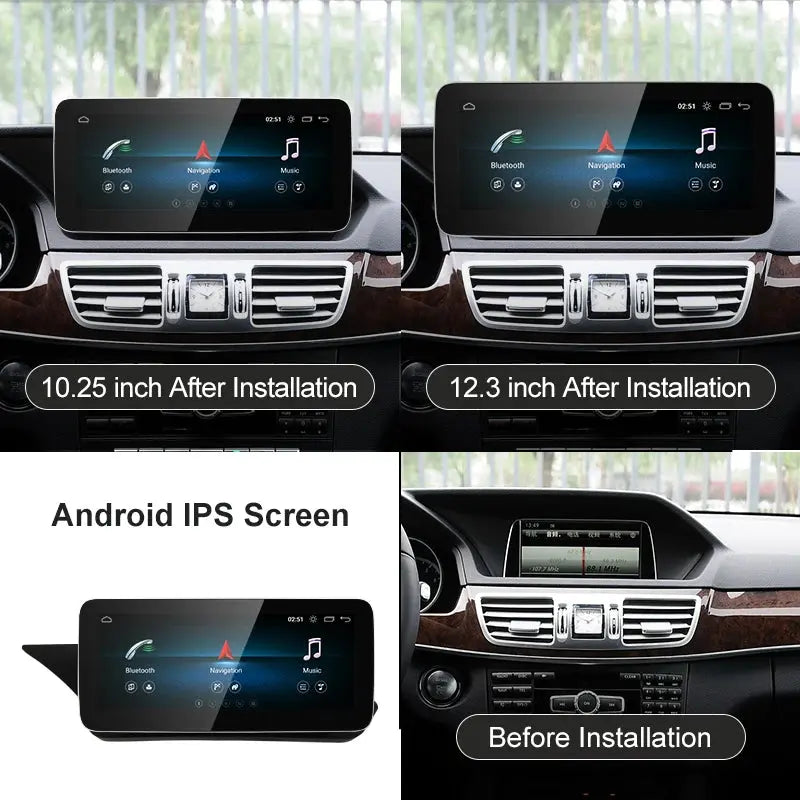 For Mercedes Benz E Class W212 | Wireless CarPlay & Android Auto | 12.3 inch Touch Screen Snapdragon665 Android13 Car GPS Stereo Multimedia Car Radio headunit Carputech