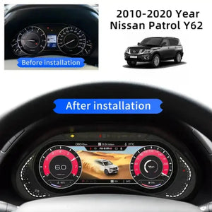 For Nissan Patrol Armada Y62 2010-2023 12.3" LCD Digital Dashboard Cluster Car Panel Speedometer Virtual Cockpit - Carputech