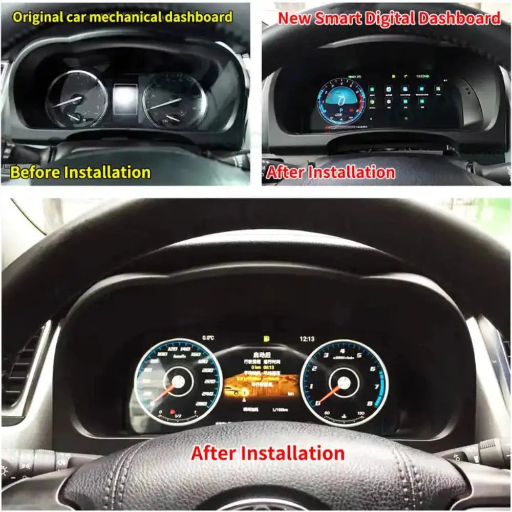 For Toyota Highlander 2015-2019 12.3" LCD Digital Dashboard Cluster Car Panel Speedometer Virtual Cockpit - Carputech