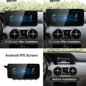 For Mercedes Benz GLK X204 GPS NAVI NGT4.0 4.5 Wireless CarPlay & Android Auto 12.3 Inch Touch Screen Snapdragon665 Android13 Car GPS Stereo Multimedia Car Radio Headunit Carputech