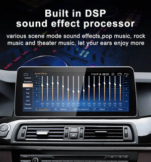 For BMW 5 Series F10 F11 Snpdragon665 12.3 inch DSP CarPlay AUTO Android 12 Car Stereo Multimedia Head Unit Radio Bluetooth CIC NBT Carputech